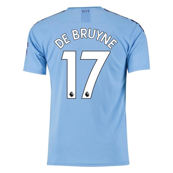 Camiseta Manchester City NO.17 De Bruyne Primera equipación 2019-2020 Azul